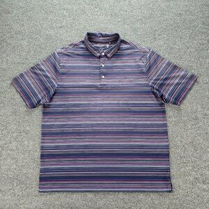 Walter Hagen Polo Shirt Mens XL Striped Short Sleeve Golf‎ Performance 11 Majors